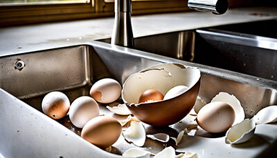 A-clogged-sink-by-eggshells