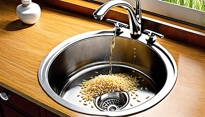 A-clogged-sink-by-rice