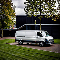 Our van parked in Amstelveen